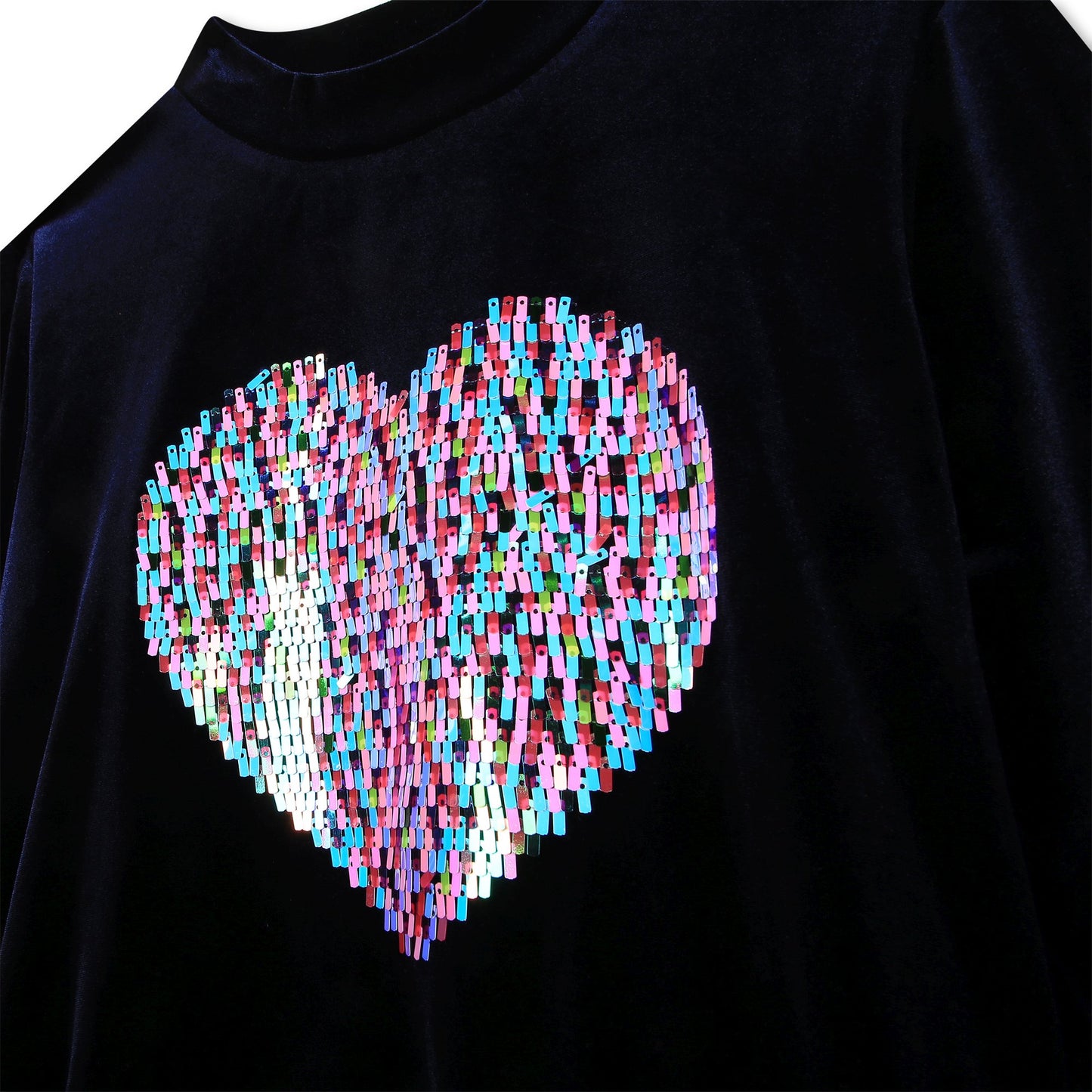 Navy Heart Sequin Dress