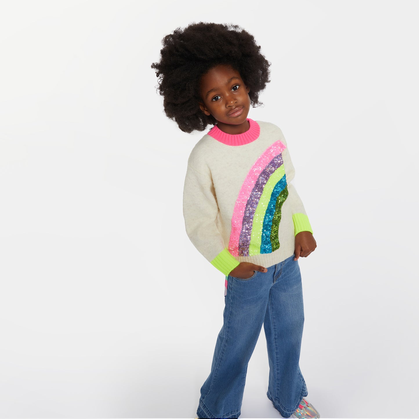 Beige Rainbow Sweater