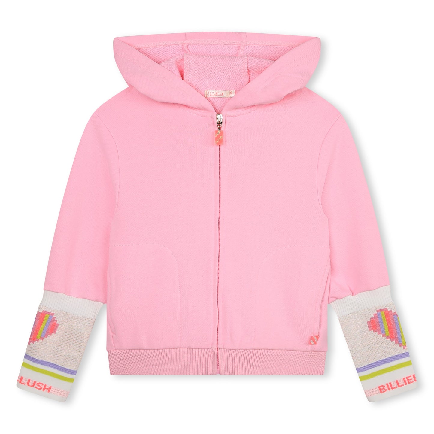 Pink Heart Zipped Hoodie