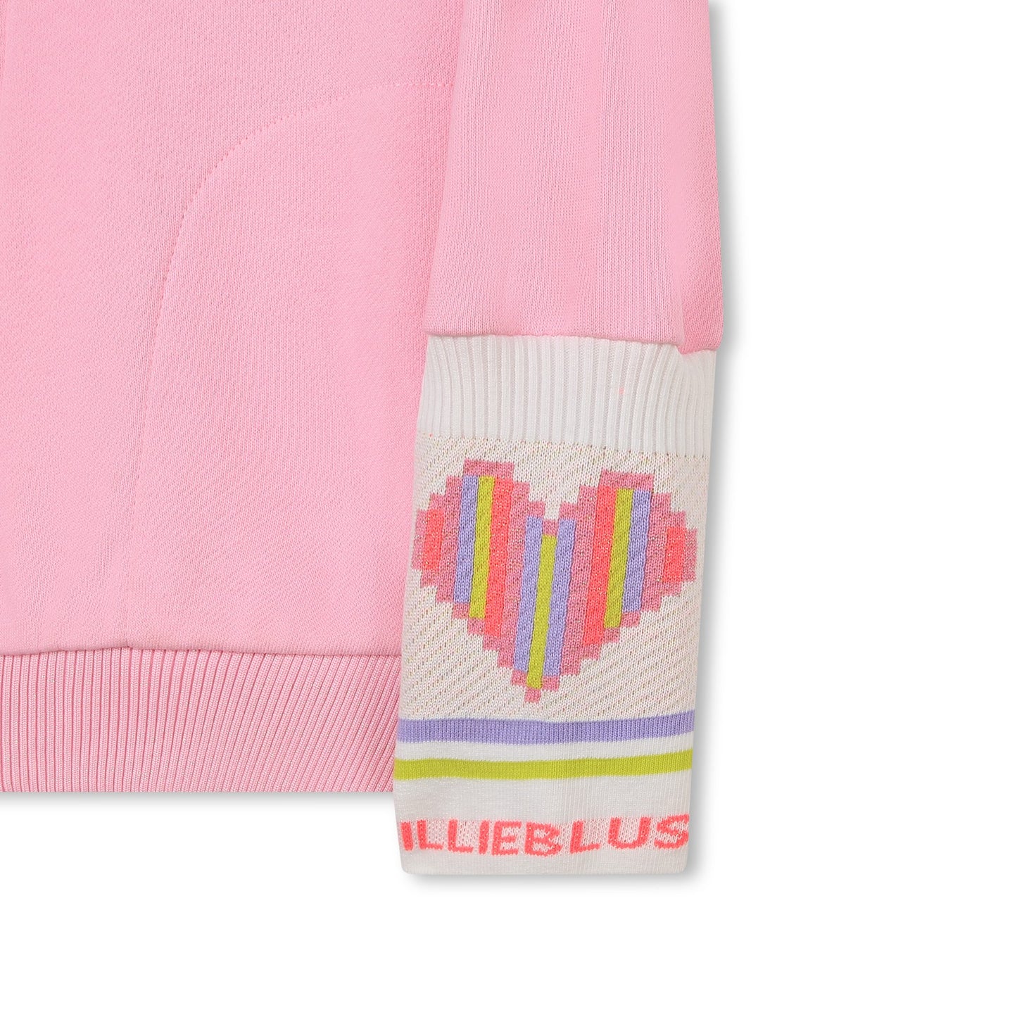 Pink Heart Zipped Hoodie