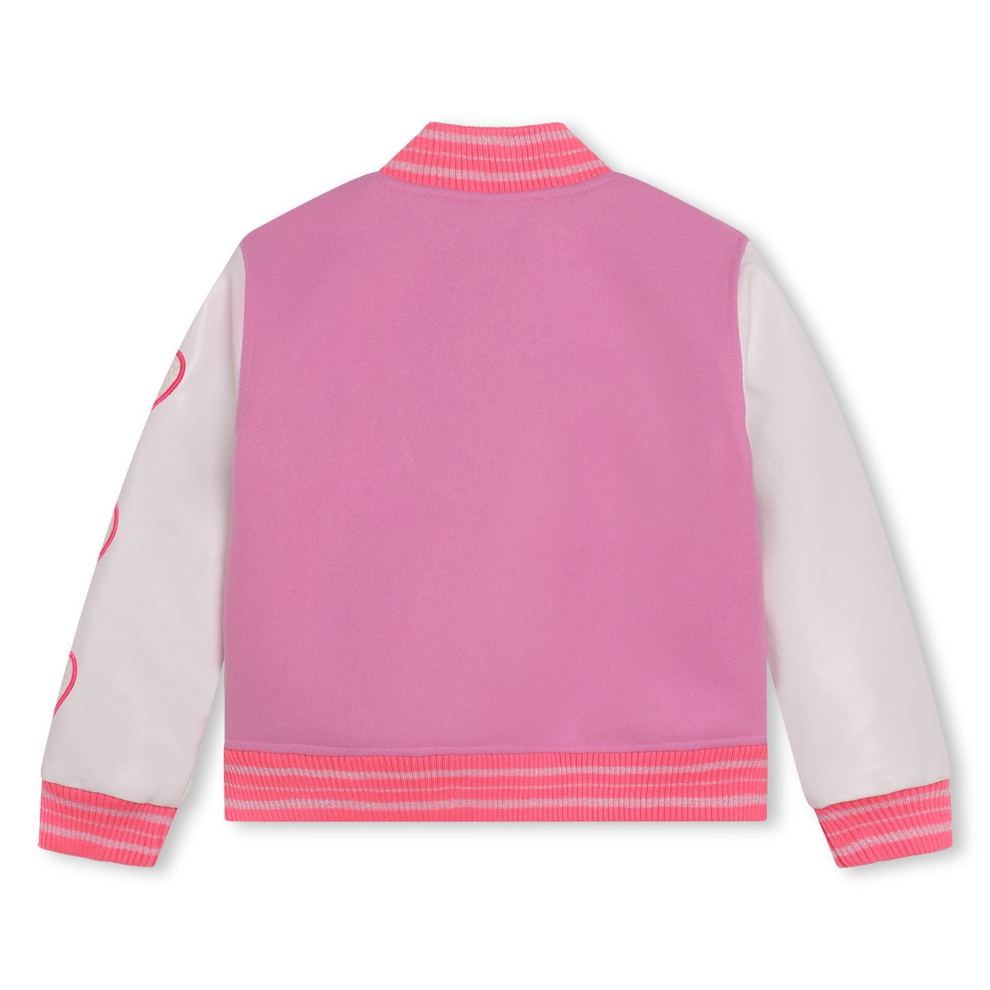 Pink Faux Leather Bomber Jacket