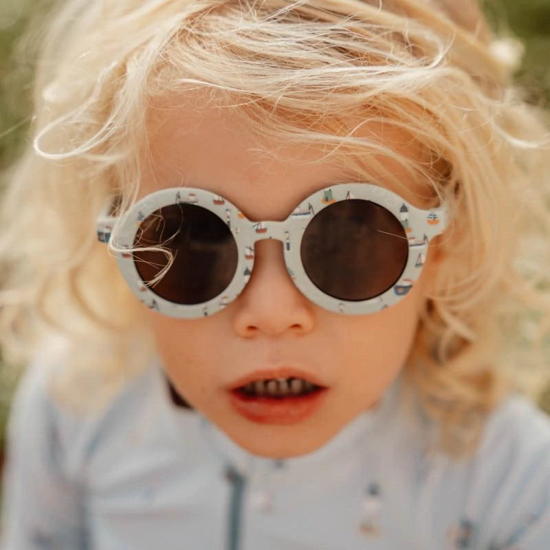 Child Sunglasses Round Shape Sailors Bay Blue