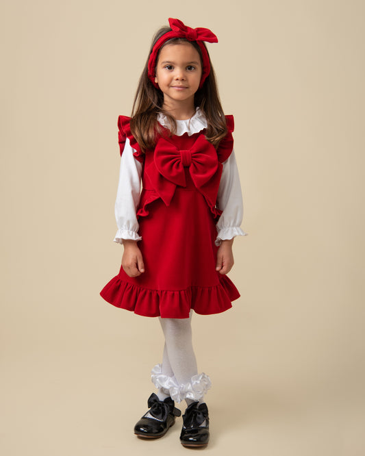 Red Velvet Dress Set