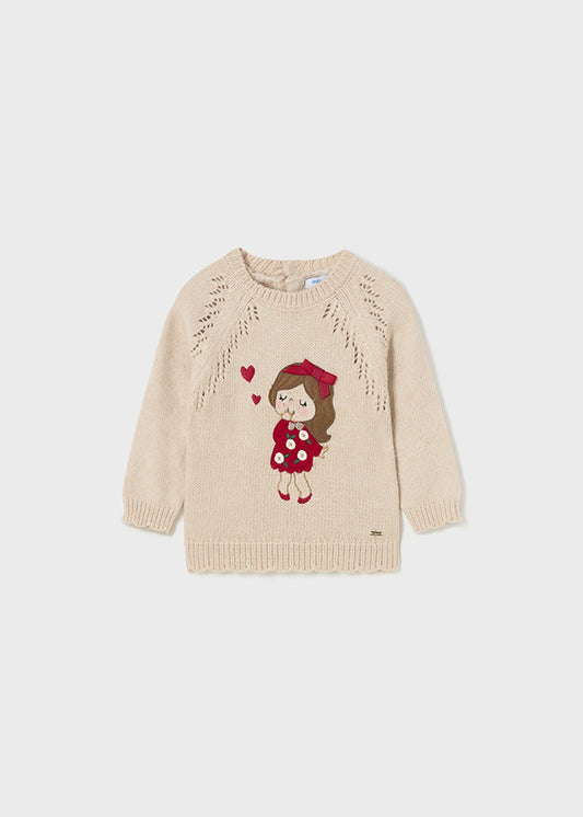 Beige Girl Knitted Sweater
