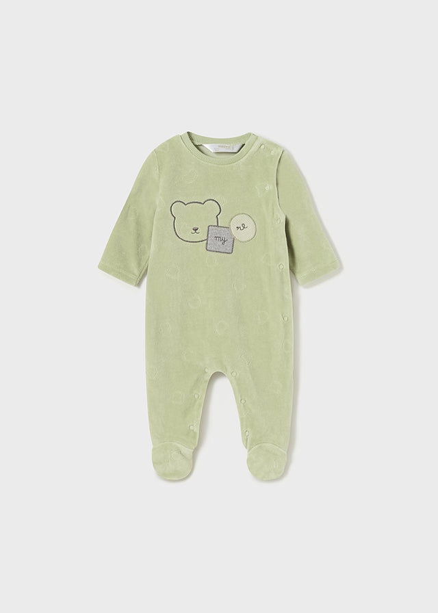 Pack Of Two Grey & Tea Green Babygrows