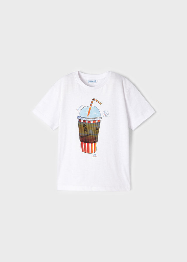White T-shirt With Drink