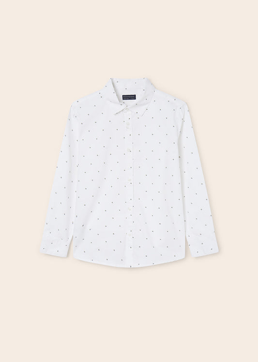 Long Sleeve White Shirt With Print