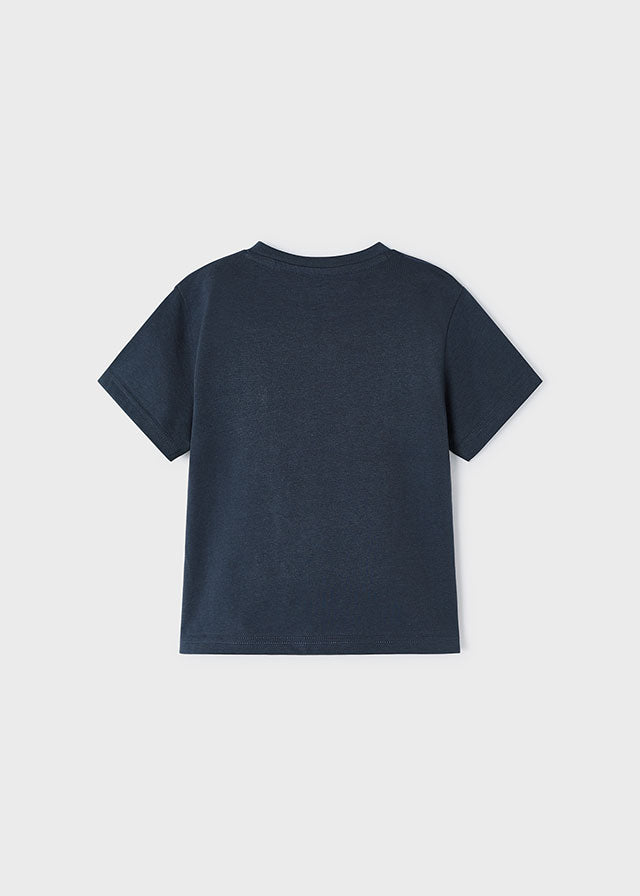 Navy T-Shirt With Fluorescent Print