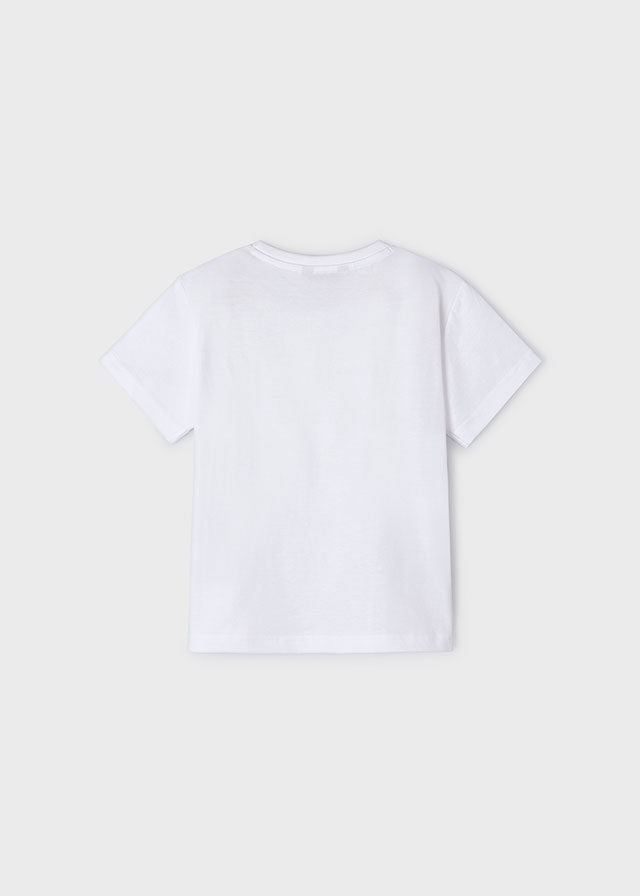 White T-Shirt With Bag Print