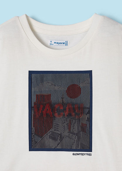 White T-Shirt With Vacay Mood Print