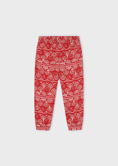 Red Printed Long Trousers