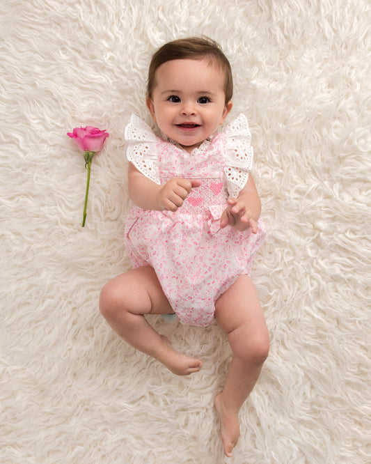 Heart floral romper