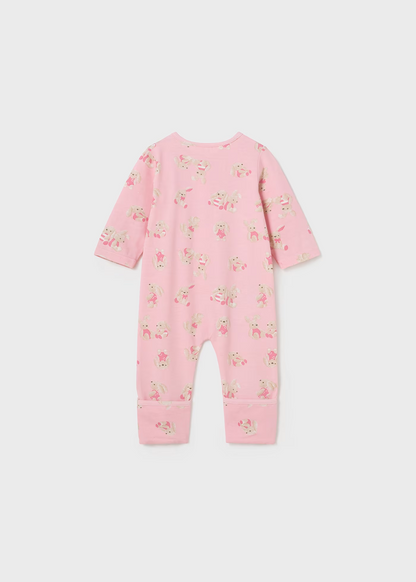 Newborn Pink Print Sleepsuit Better Cotton