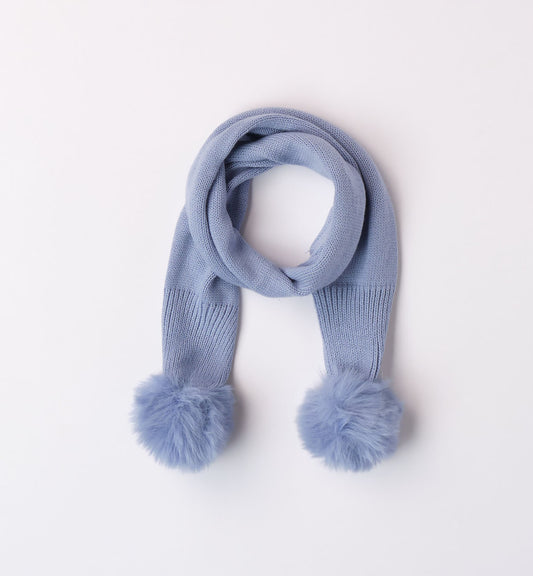 Blue Pom-Pom Scarf