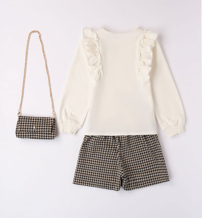 Houndstooth Skort Set with Bag