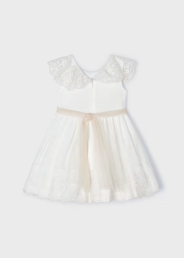 Girl Dress with Linen Bow