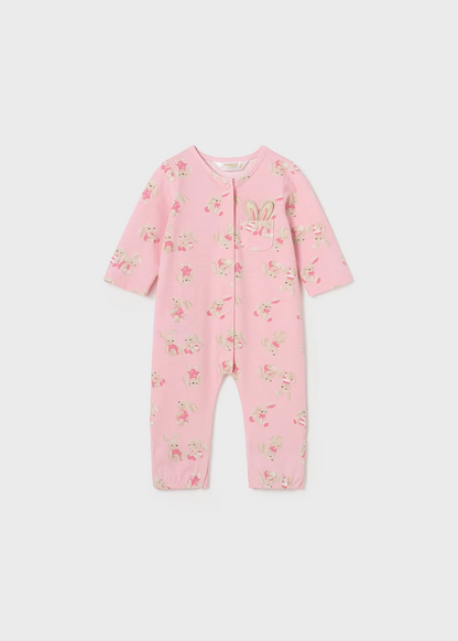 Newborn Pink Print Sleepsuit Better Cotton