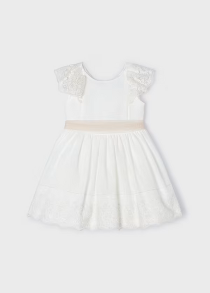 Girl Dress with Linen Bow