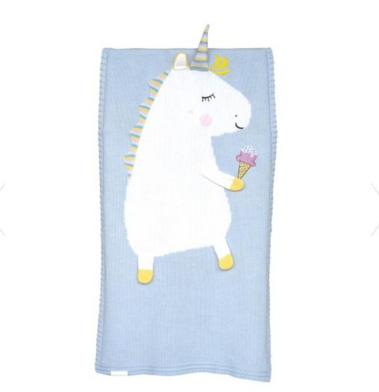 Blue unicorn blanket