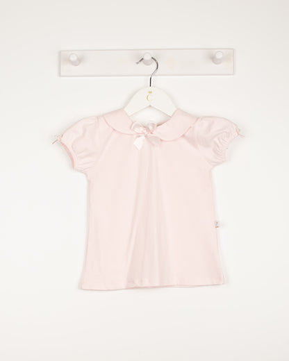 Pink Peterpan Bow Collar T-shirt